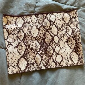 Kendall & Kylie Snake Print Top in Brown and Cream